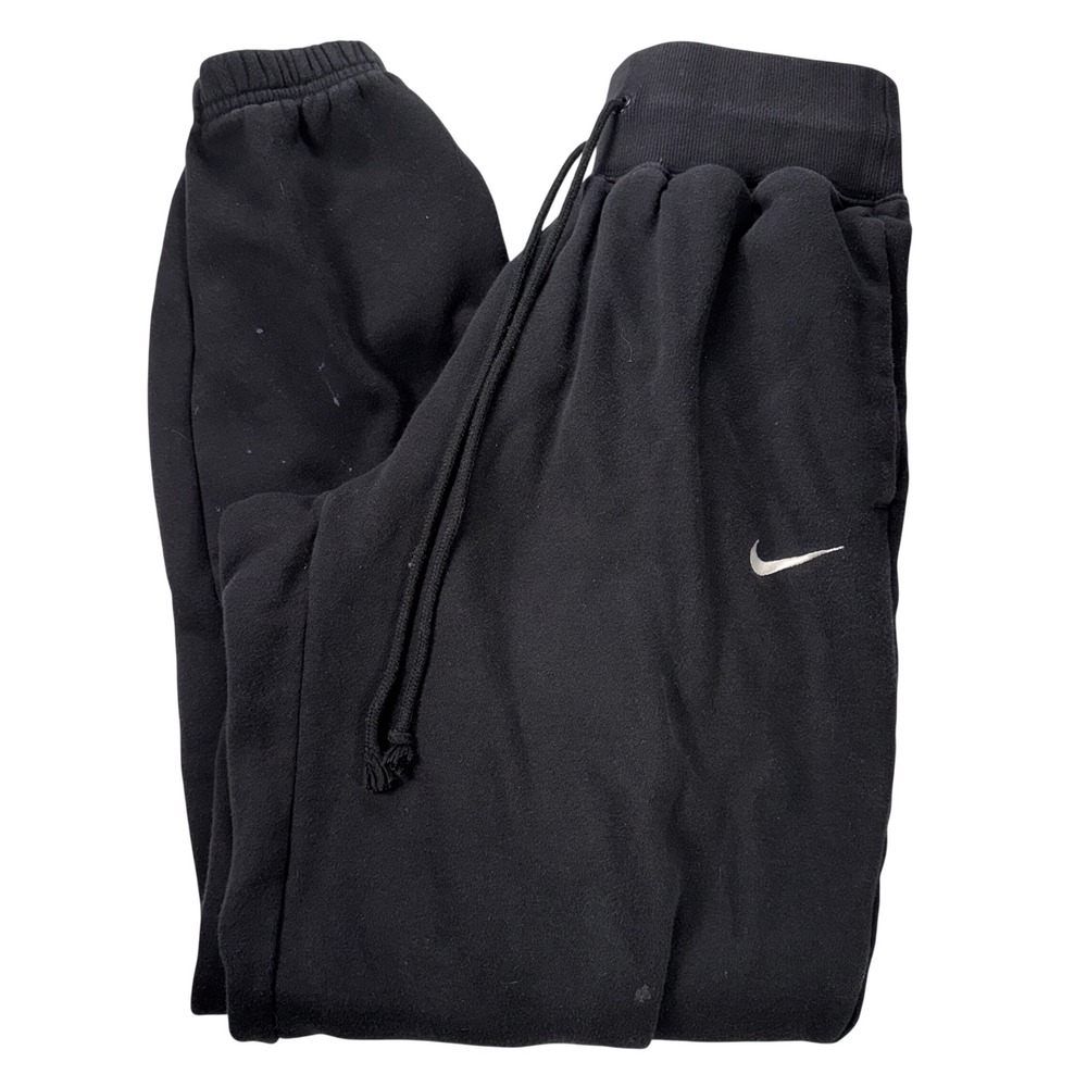 Nike Fleece Joggers Black Sweatpants XS‎ Embroidered Swoosh Logo High Waisted